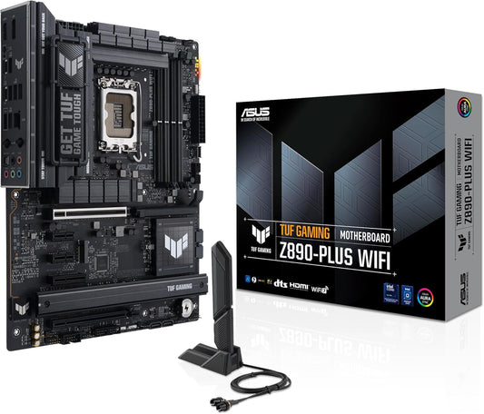 ASUS TUF Gaming Z890-PLUS WiFi Mainboard Sockel Intel LGA 1851 (ATX, PCIe 5.0, DDR5, DisplayPort, HDMI, Thunderbolt 4, 4X M.2, WiFi 7, Q-Release, Aura Sync)