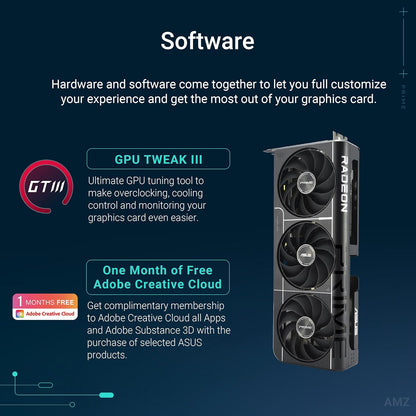 ASUS Prime Radeon RX 9060 XT OC Edition 8GB GDDR6 Gaming Grafikkarte (AMD Radeon RX9060XT, AMD RDNA 4 Architektur, PCIe 5.0, 1x HMDI 2.1b, 2X DisplayPort 2.1a, PRIME-RX9060XT-O8G)