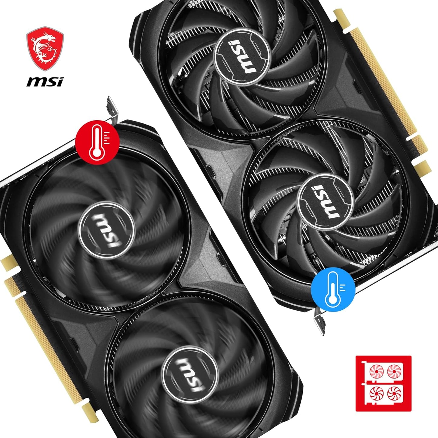 MSI GeForce RTX 4060 Ti Ventus 2X Black 8G OC Grafikkarte -NVIDIA RTX 4060 Ti, 8 GB GDDR6 Speicher, 18Gbps, PCIe 4.0, DLSS3