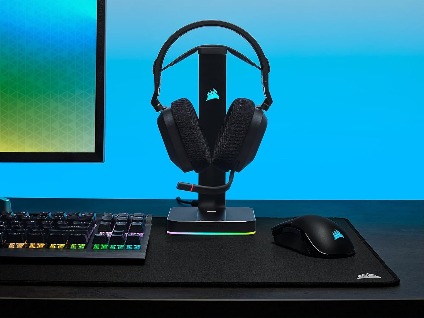 CORSAIR HS80 RGB WIRELESS Multiplattform-Gaming-Headset - Dolby Atmos - Omnidirektionales Mikrofon - iCUE-Kompatibel - PC, Mac, PS5, PS4 - Carbon