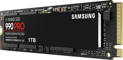 Samsung 990 PRO NVMe M.2 SSD , 1 TB, PCIe 4.0, 7.450 MB/s Lesen, 6.900 MB/s Schreiben, Interne SSD für Gaming und Videobearbeitung, Schwarz, MZ-V9P1T0BW