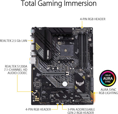 ASUS TUF Gaming B550-Plus Mainboard Sockel AM4 (ATX, Ryzen, PCIe 4.0, 2x M.2, 2Gbit/s Ethernet, SATA 6Gbit/s, USB 3.2 Gen 2 Typ-A/C, Aura Sync)