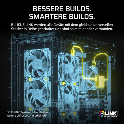 CORSAIR iCUE LINK Titan 360 RX LCD CPU-Flüssigkeitskühler – 360mm AIO – FlowDrive-Kühl-Engine – Intel LGA 1851/1700, AMD AM5/AM4 – 3X RX120 RGB-Lüfter – iCUE LINK-System-Hub Inbegriffen – Schwarz