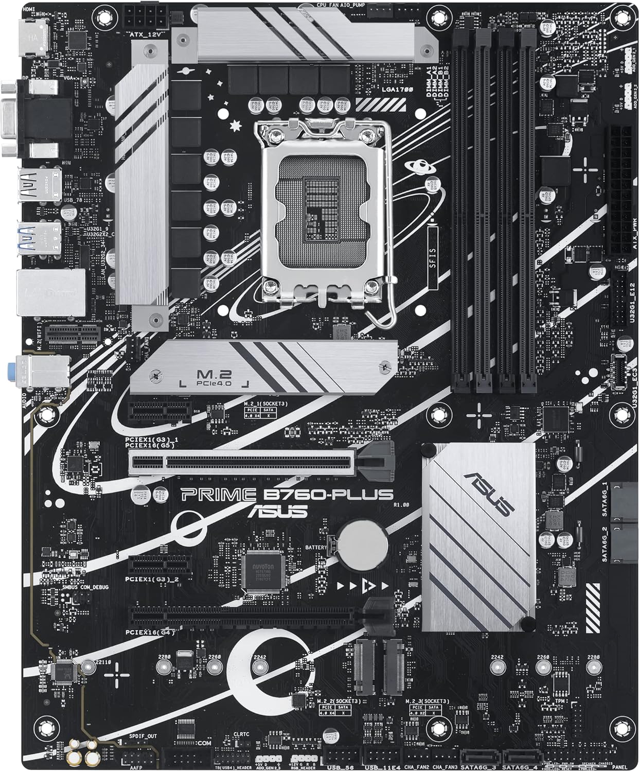 ASUS Prime B760-PLUS Intel B760 (13. und 12. Generation) LGA1700 ATX Motherboard PCIe 5.0, DDR5, 3X PCIe 4.0 M.2 Slots, 2,5 GB LAN, DP, HDMI, USB 3.2 Gen 2x2 Typ-C, Front USB 3.2 Gen 1 Type-C,