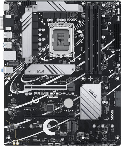ASUS Prime B760-PLUS Intel B760 (13. und 12. Generation) LGA1700 ATX Motherboard PCIe 5.0, DDR5, 3X PCIe 4.0 M.2 Slots, 2,5 GB LAN, DP, HDMI, USB 3.2 Gen 2x2 Typ-C, Front USB 3.2 Gen 1 Type-C,